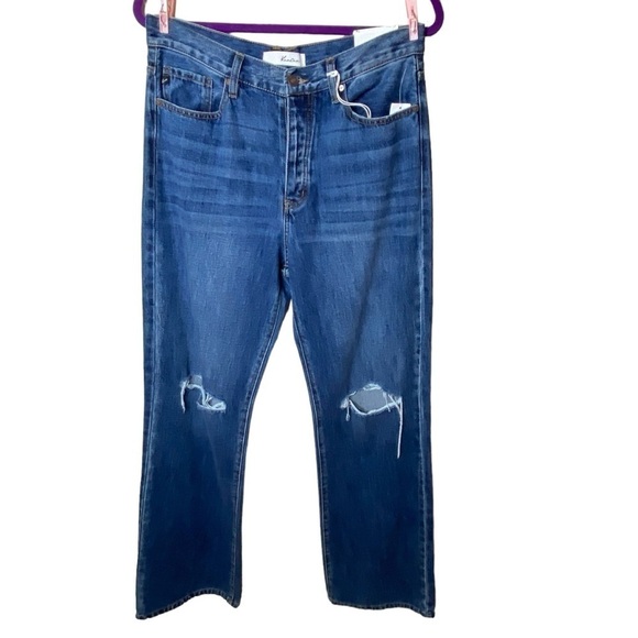 KanCan sz 28/9 Regular Blue Distressed Bootcut Button Fly High Rise Jeans New - Picture 1 of 15